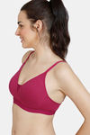 Zivame Beautiful Basics Padded Non Wired 3/4th Coverage T-Shirt Bra - Persian Red — thumbnail 3